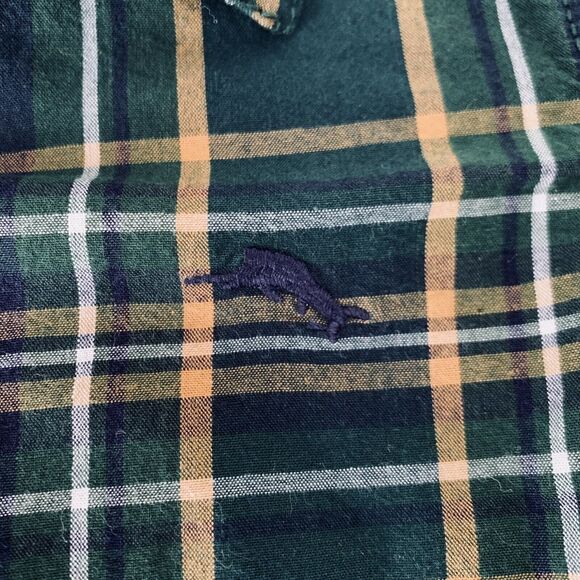 Tommy Bahama Shirt Tartan Plaid Button Down Boys Small 5/6 Green Yellow Holiday - Picture 9 of 9